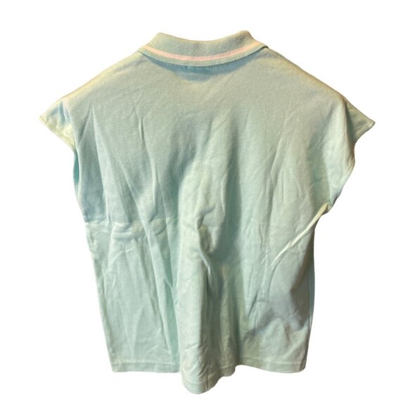 Classic Essentials Light Blue Sleeveless Polo Collared Top SZ Medium - Picture 2 of 6
